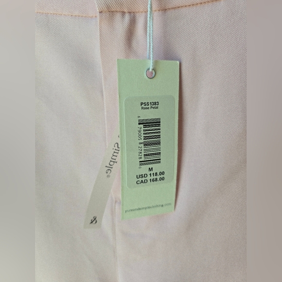 PURE&SIMPLE Rose Petal Pastel Pink Bermuda Shorts Viscose Size M - Picture 5 of 9